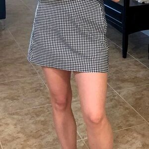 Urban Outfitters Black and White Asymmetrical Skater Mini Skirt